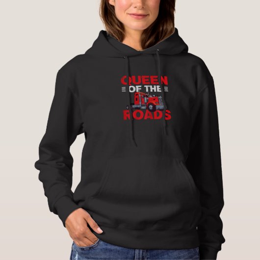 Womens Queen Of The Roads Trucking  Trucker パーカ (正面)