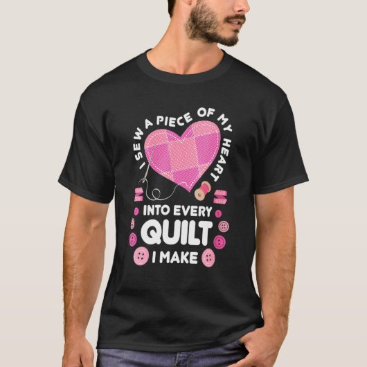 Womens Quilting Heart Sewing Machine  Sew Sewer Qu Tシャツ (正面)