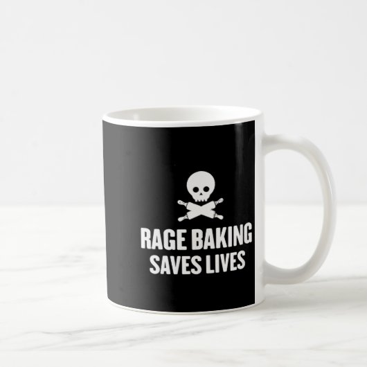 Womens Rage Baking Saves Live Skull Funny Baker Co コーヒーマグカップ (右)