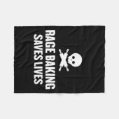 Womens Rage Baking Saves Live Skull Funny Baker Co フリースブランケット (正面(横))