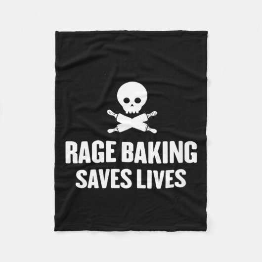Womens Rage Baking Saves Live Skull Funny Baker Co フリースブランケット (正面)