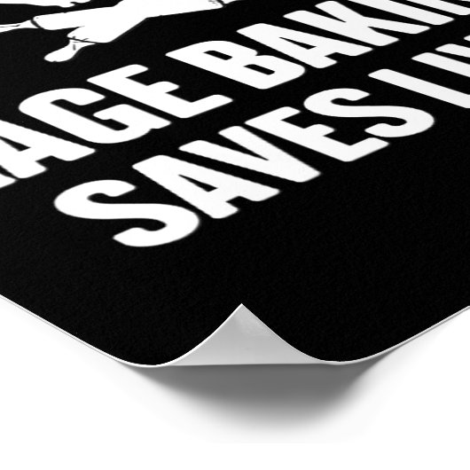 Womens Rage Baking Saves Live Skull Funny Baker Co ポスター (角)