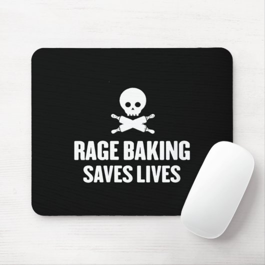 Womens Rage Baking Saves Live Skull Funny Baker Co マウスパッド (マウス)
