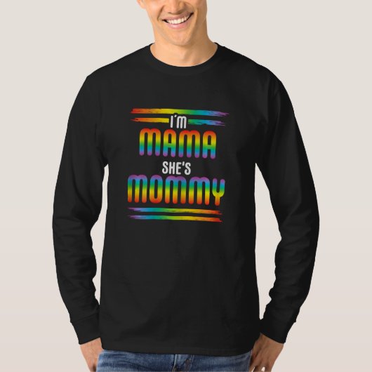 Womens Rainbow LGBT Flag Gay Pride Month I M MAMA  Tシャツ (正面)