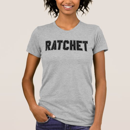 Women's RATCHET Distressed Varsity Style Tシャツ (正面)