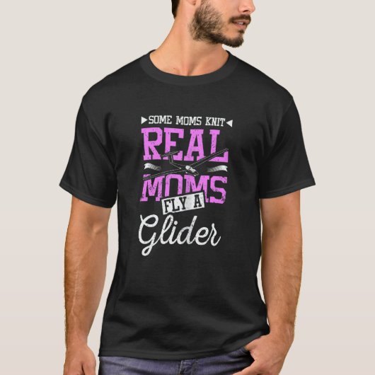 Womens Real moms fly a glider Tシャツ (正面)