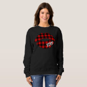Womens Red Buffalo Plaid Lips  Valentine Day XOXO スウェットシャツ (正面フル)