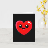 Women's Red Heart Funny Cute Design For Men Women  カード (黄色い花)