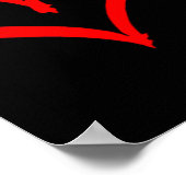 Women's Red Heart Funny Cute Design For Men Women  ポスター (角)