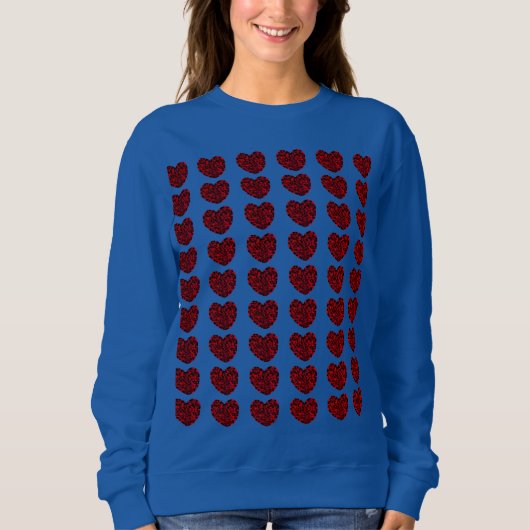 Women's Red Hearts Sweatshirt スウェットシャツ (正面)