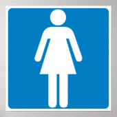 Women's Restroom Highway Sign ポスター (正面)