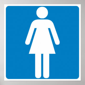 Women's Restroom Highway Sign ポスター