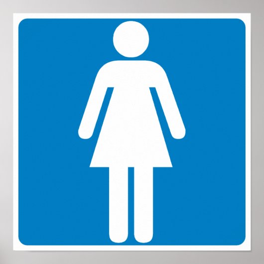 Women's Restroom Highway Sign ポスター (正面)