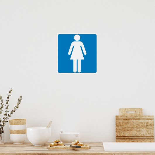 Women's Restroom Highway Sign ポスター (キッチン)