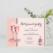 Women's Retirement Pink Cream Champagne 招待状 (スタンド正面)