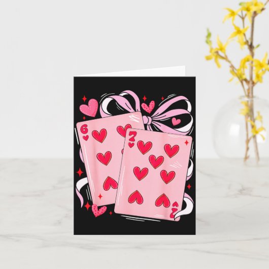 Womens Retro Six Seven 67 Meme Valentines Day Play カード (黄色い花)