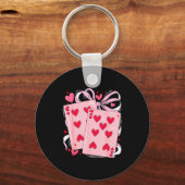 Womens Retro Six Seven 67 Meme Valentines Day Play キーホルダー (正面)