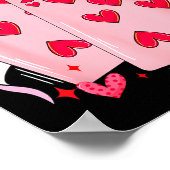 Womens Retro Six Seven 67 Meme Valentines Day Play ポスター (角)