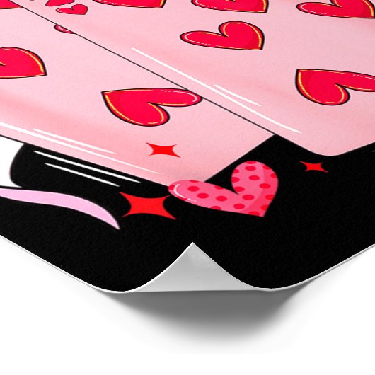 Womens Retro Six Seven 67 Meme Valentines Day Play ポスター (角)