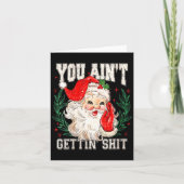Womens Retro You Ain't Getting Funny Santa Face Ch カード (正面)