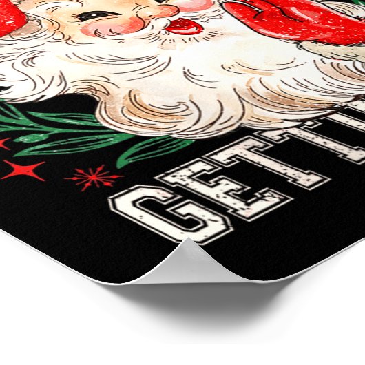 Womens Retro You Ain't Getting Funny Santa Face Ch ポスター (角)