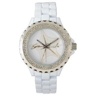  Women's Rhinestone White Enamel Watch 腕時計