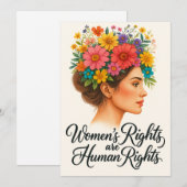 Women's Rights are Human Rights Floral Empowerment サンキューカード (正面/裏面)