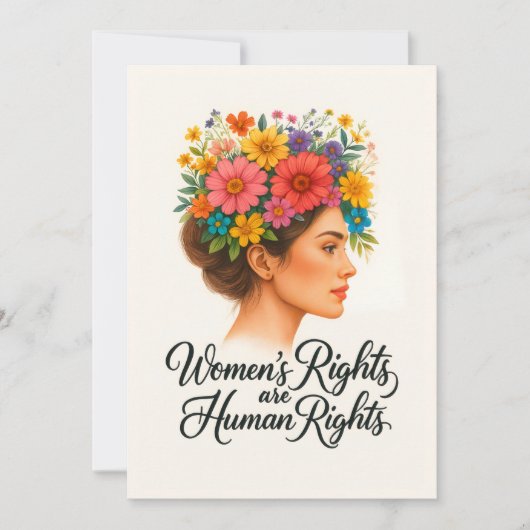 Women's Rights are Human Rights Floral Empowerment 招待状 (正面)