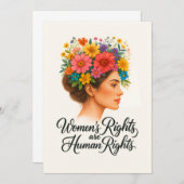 Women's Rights are Human Rights Floral Empowerment 招待状 (正面/裏面)