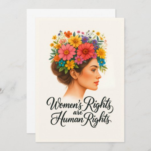 Women's Rights are Human Rights Floral Empowerment 招待状 (正面/裏面)