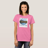 Womens "ringer"ブルーTとWebサイト背面 Tシャツ (正面フル)