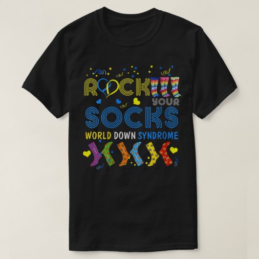 Womens Rock Your Socks Cute 3-21 Trisomy 21 World  Tシャツ (デザイン正面)