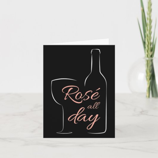 Womens Rose All Day Elegant Connoisseur Wine Lover カード (正面)