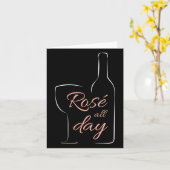 Womens Rose All Day Elegant Connoisseur Wine Lover カード (黄色い花)