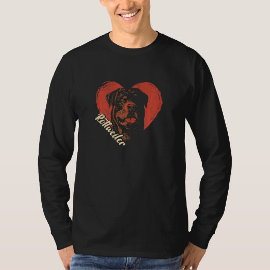 Womens Rottweiler Heart  Dog Owner  Rottie   Tシャツ (正面)