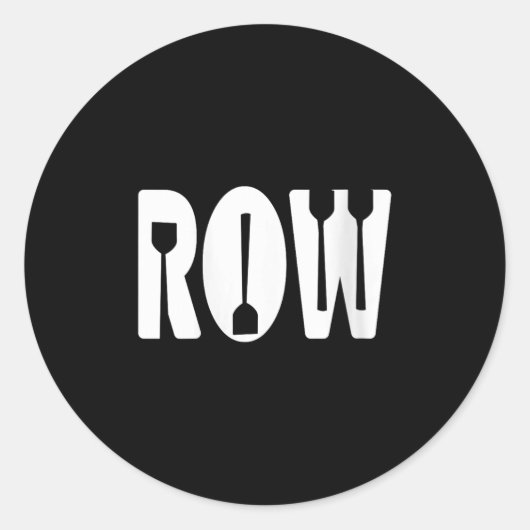 Womens Rowing Paddle Minimalist Crew Team Enthusia ラウンドシール (正面)