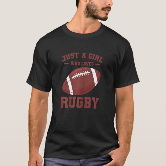 Womens Rugby Player   Rugbys Just A Girl Who Loves Tシャツ (正面)
