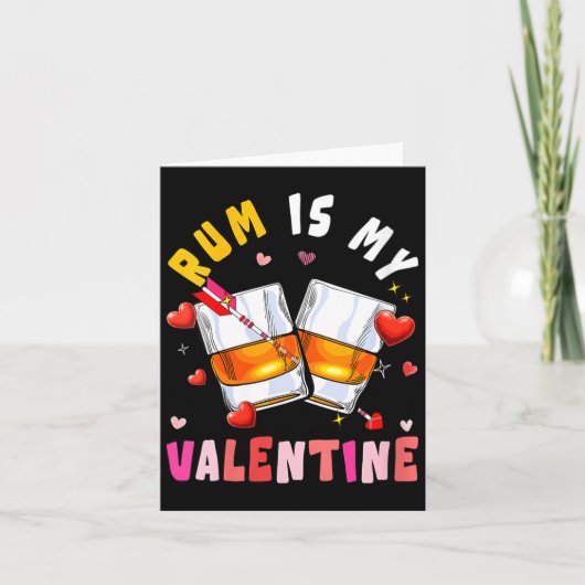 Women's Rum Is My Valentine Hearts Matching Drinke カード (正面)