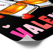 Women's Rum Is My Valentine Hearts Matching Drinke ポスター (角)