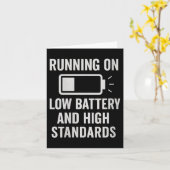 Womens Running On Low Battery And High Standards F カード (黄色い花)