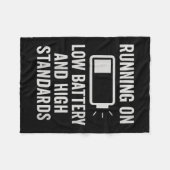 Womens Running On Low Battery And High Standards F フリースブランケット (正面(横))