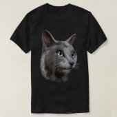 Womens Russian Blue Cat Tee Tees VNeck  Tシャツ (デザイン正面)