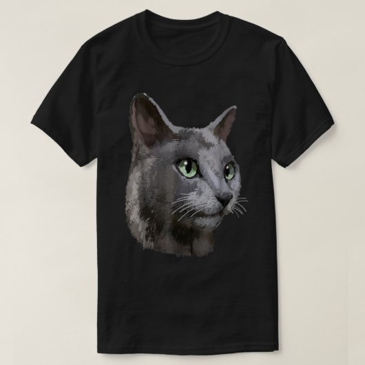 Womens Russian Blue Cat Tee Tees VNeck  Tシャツ (デザイン正面)