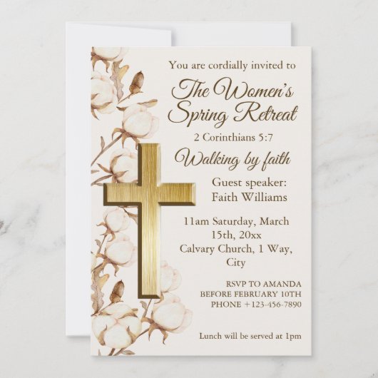 Womens Rustic Autumn Retreat Church Invitation 招待状 (正面)