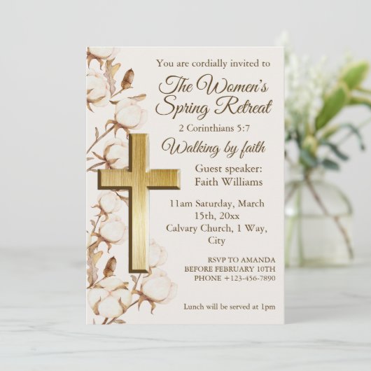 Womens Rustic Autumn Retreat Church Invitation 招待状 (スタンド正面)