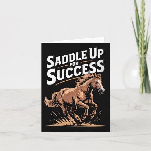 Womens Saddle Up For Success Motivational Horse Ri カード (正面)
