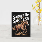 Womens Saddle Up For Success Motivational Horse Ri カード (黄色い花)