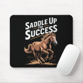 Womens Saddle Up For Success Motivational Horse Ri マウスパッド (マウス)