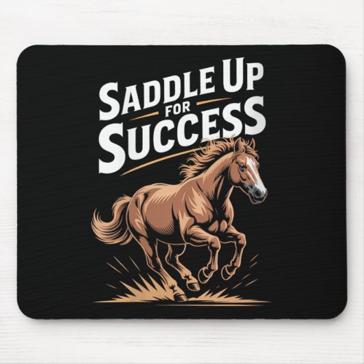 Womens Saddle Up For Success Motivational Horse Ri マウスパッド (正面)