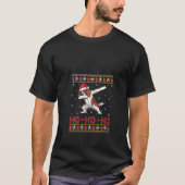 Womens Santa Hat Dabbing Boykin Spaniel Dog Ho Ho Tシャツ (正面)